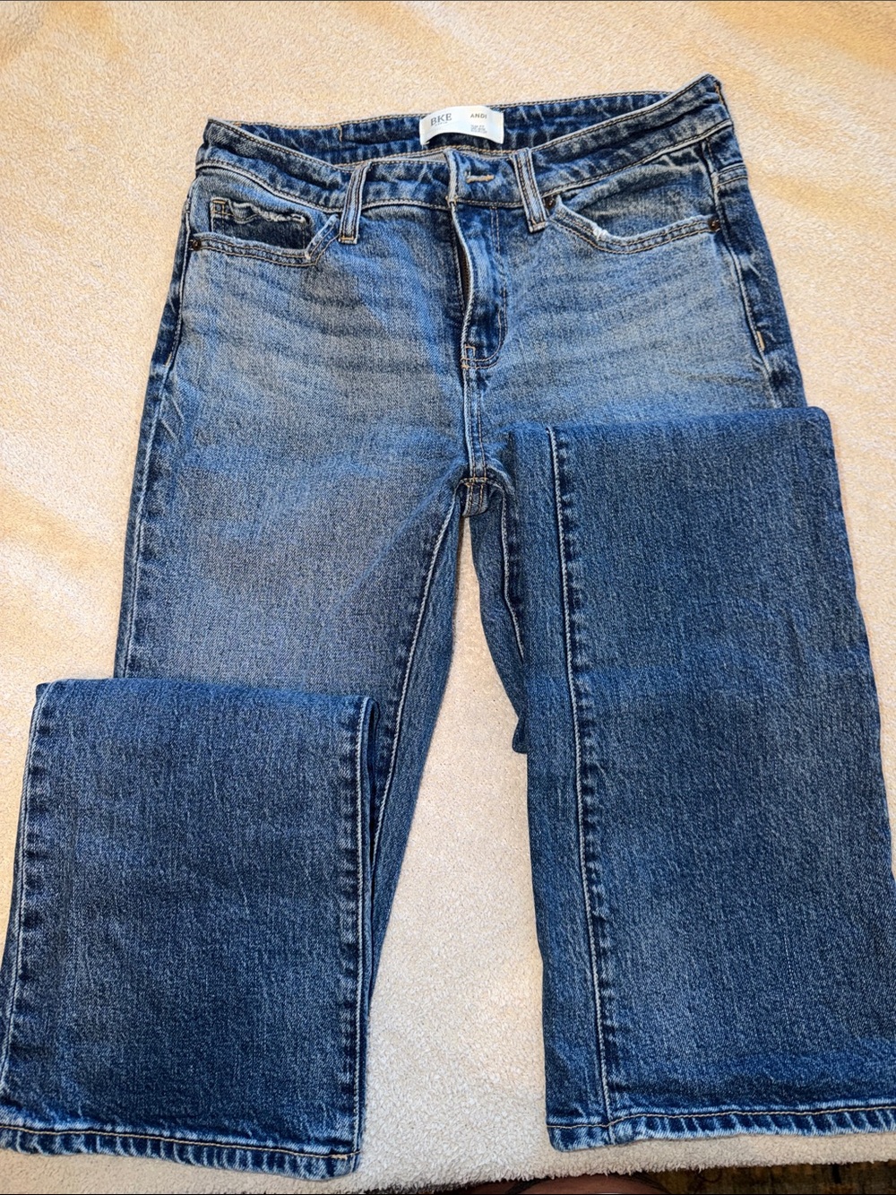 BKE Women's Medium Blue Straight-Leg Jeans